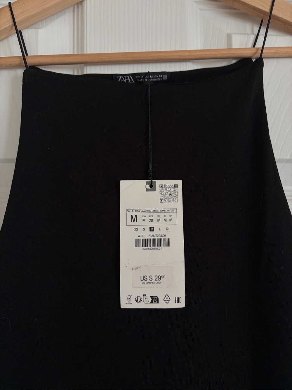 Zara Black Spaghetti-Strap Midi Dress - Picture 2 of 3
